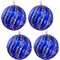 Christmas by Krebs 4ct Azure Blue and Silver Swirled Shatterproof Christmas Ball Ornament 4.75" (120mm)